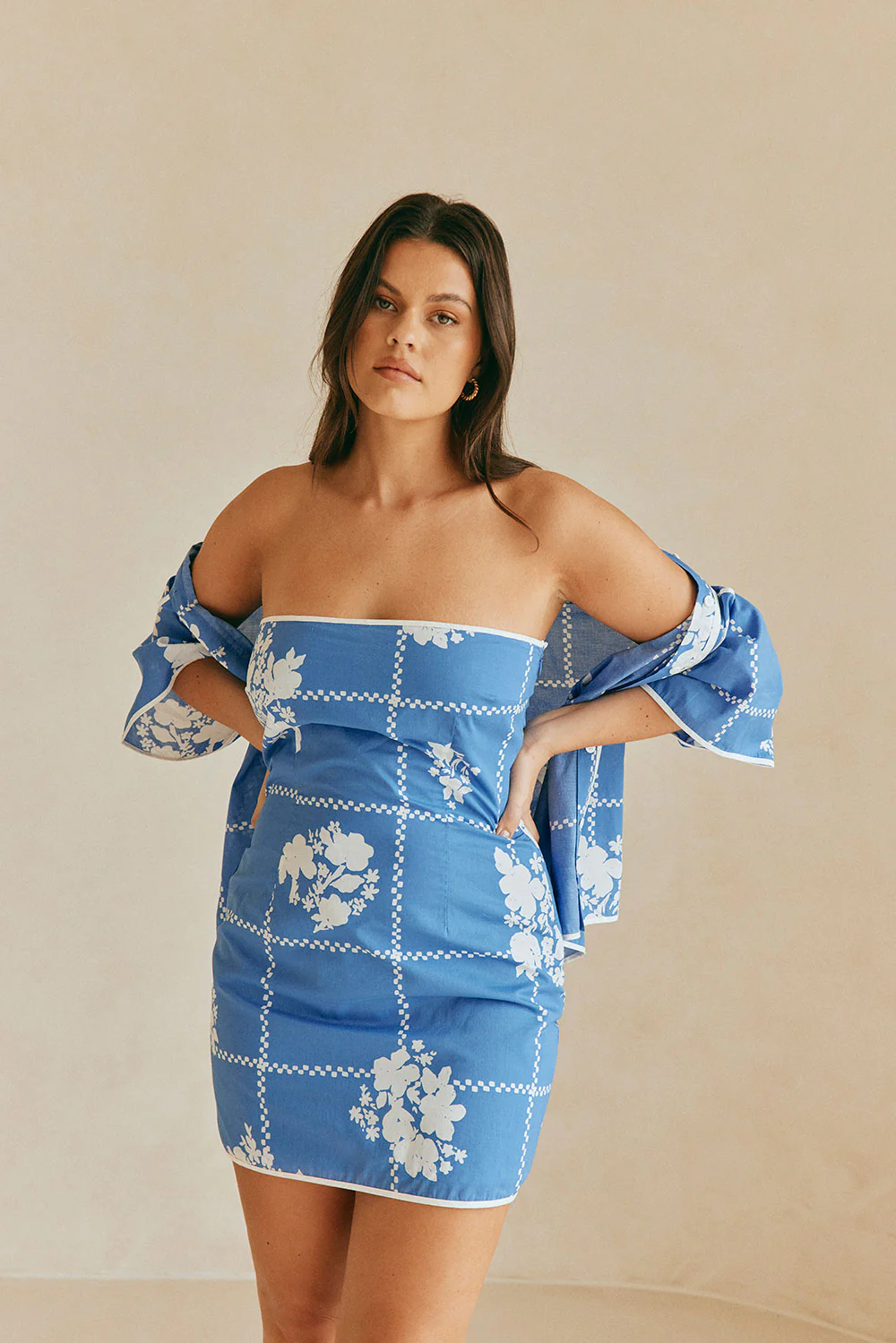 Amira Dress - Check Flowers - Image 6
