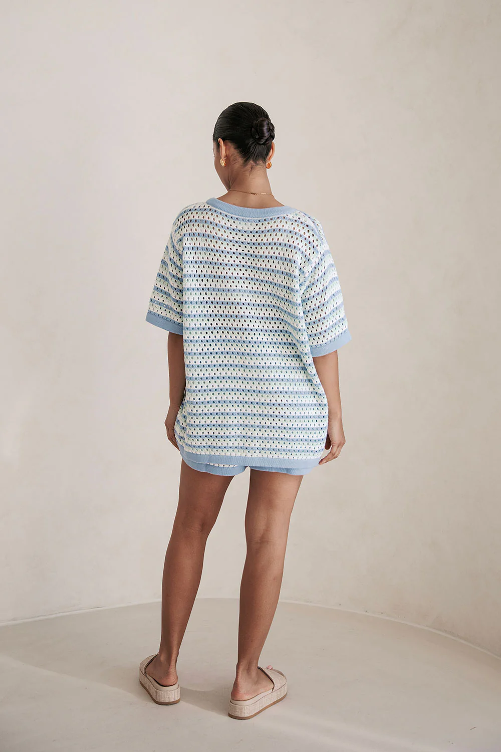 Chantel Knit Shorts - Blue - Image 8