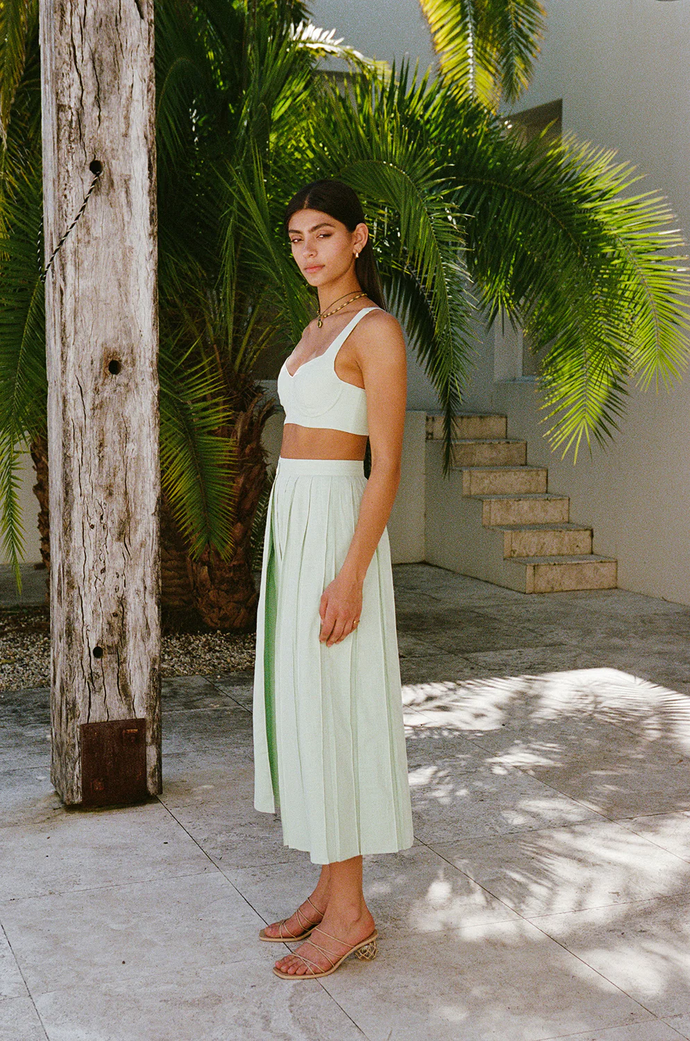 Dien Wrap Skirt - Green - Image 4
