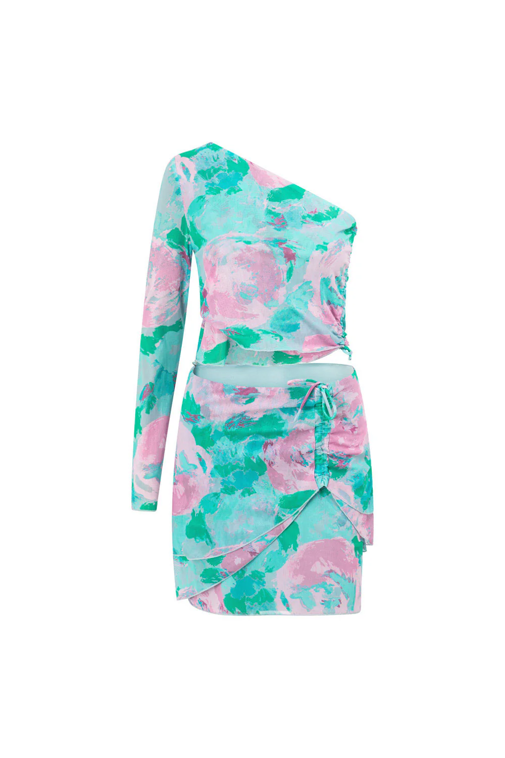 Gaia One Shoulder Dress - Water Lilies - Image 19