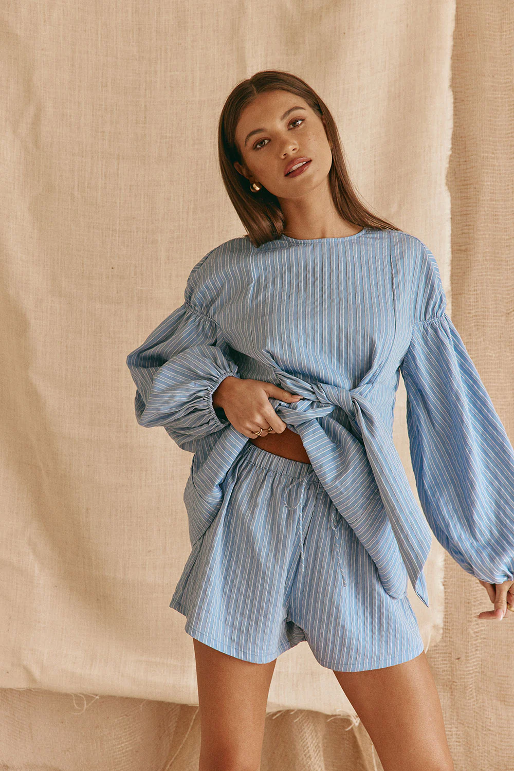 Hailey Shorts - Blue Stripe - Image 2