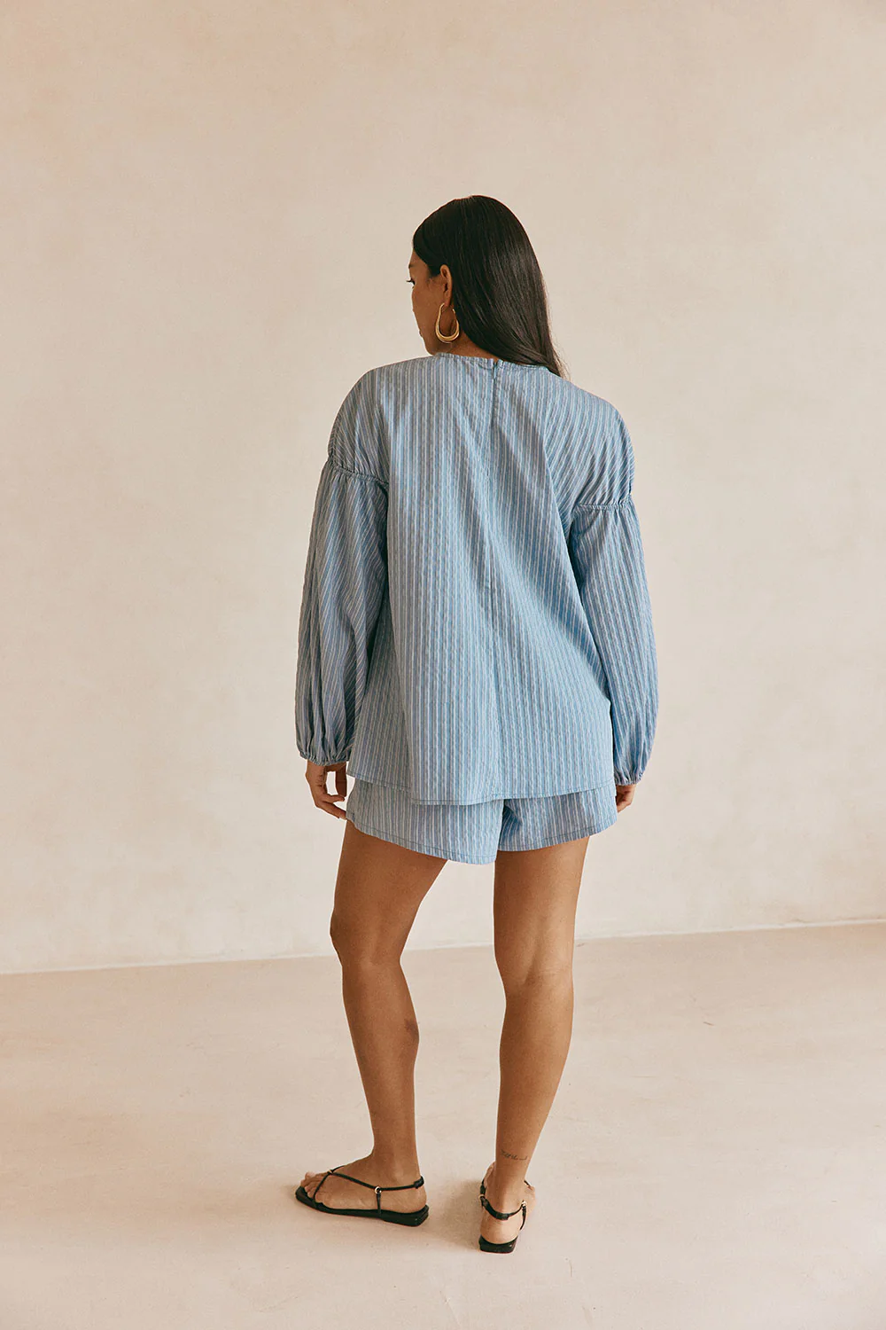 Hailey Top - Blue Stripe - Image 7