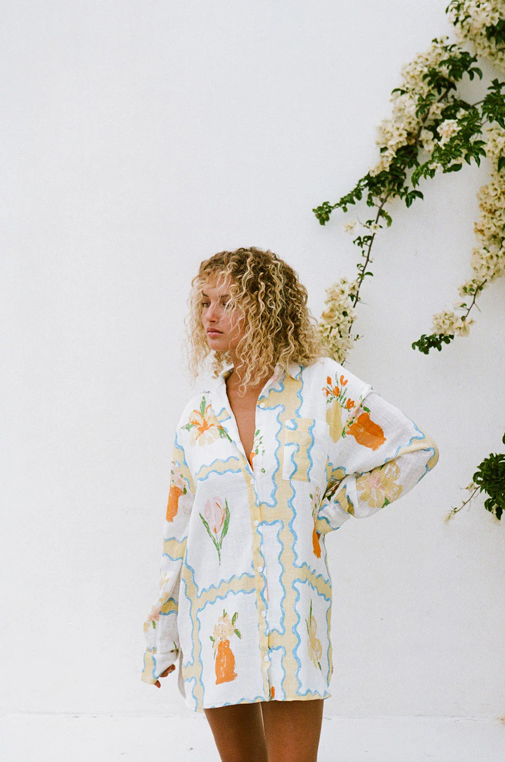 Jay Shirt Dress - Flower Pots - Image 2