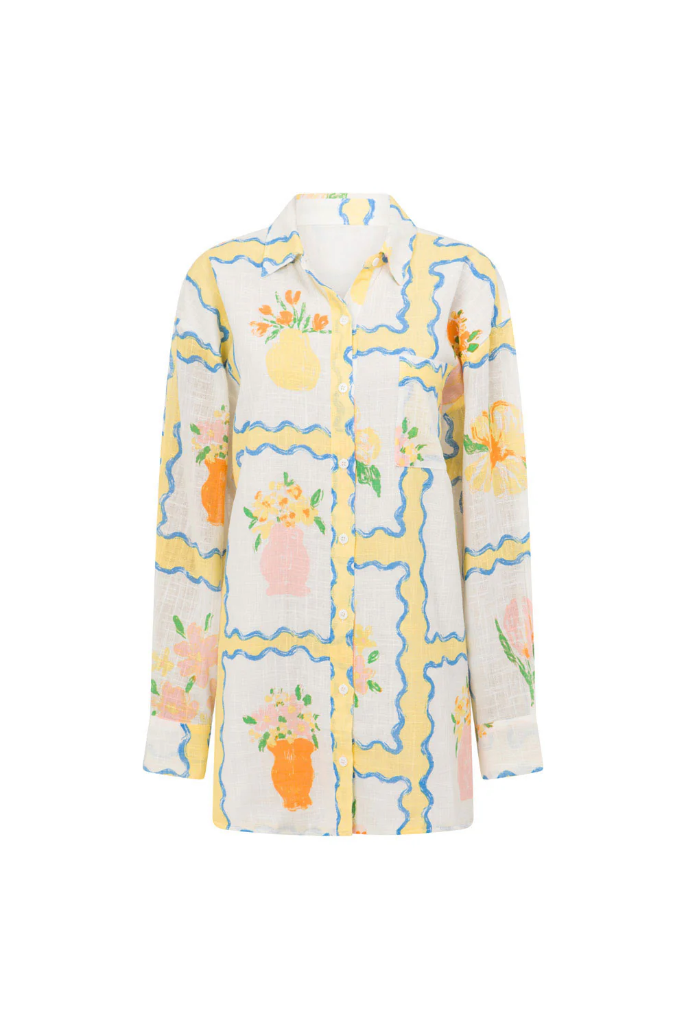Jay Shirt Dress - Flower Pots - Image 6