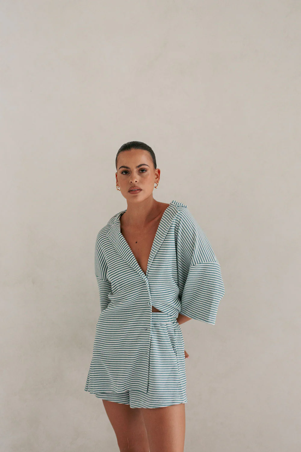 Mallory Top - Teal Stripe - Image 2