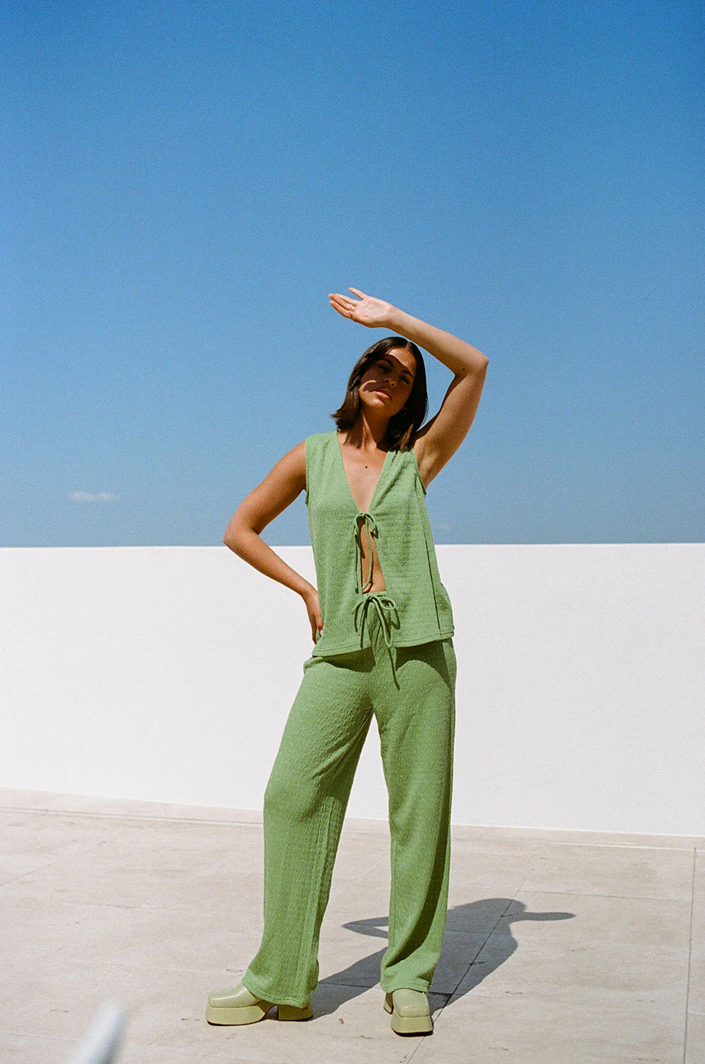 Marina Split Top - Green - Image 3