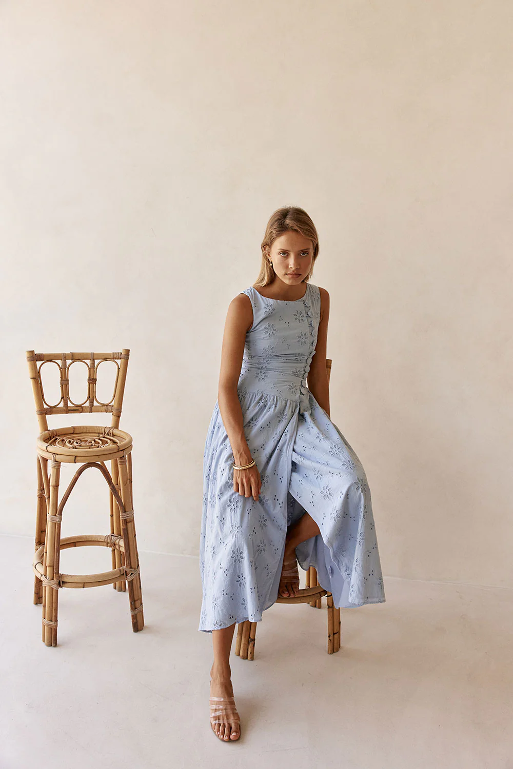 Odessa Dress - Blue Broderie - Image 2