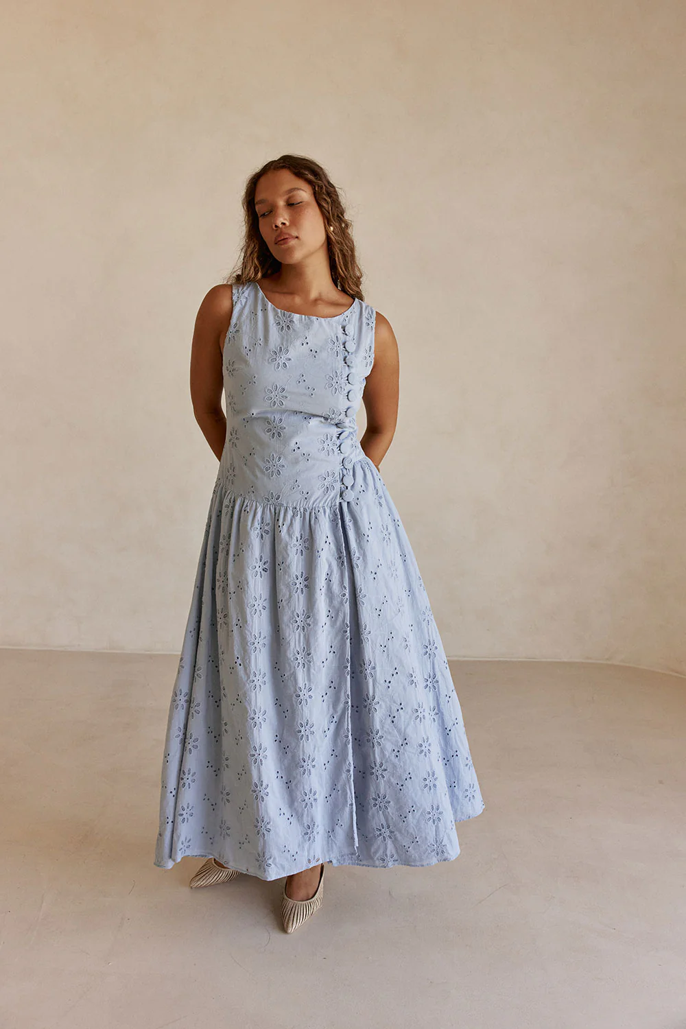 Odessa Dress - Blue Broderie - Image 3