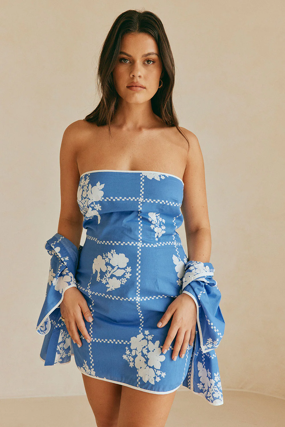 SAMPLE-Amira Dress - Check Flowers - Image 7