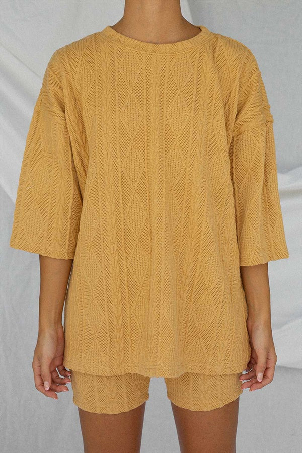 SAMPLE-Archer Tee - Tan Cable - Image 6