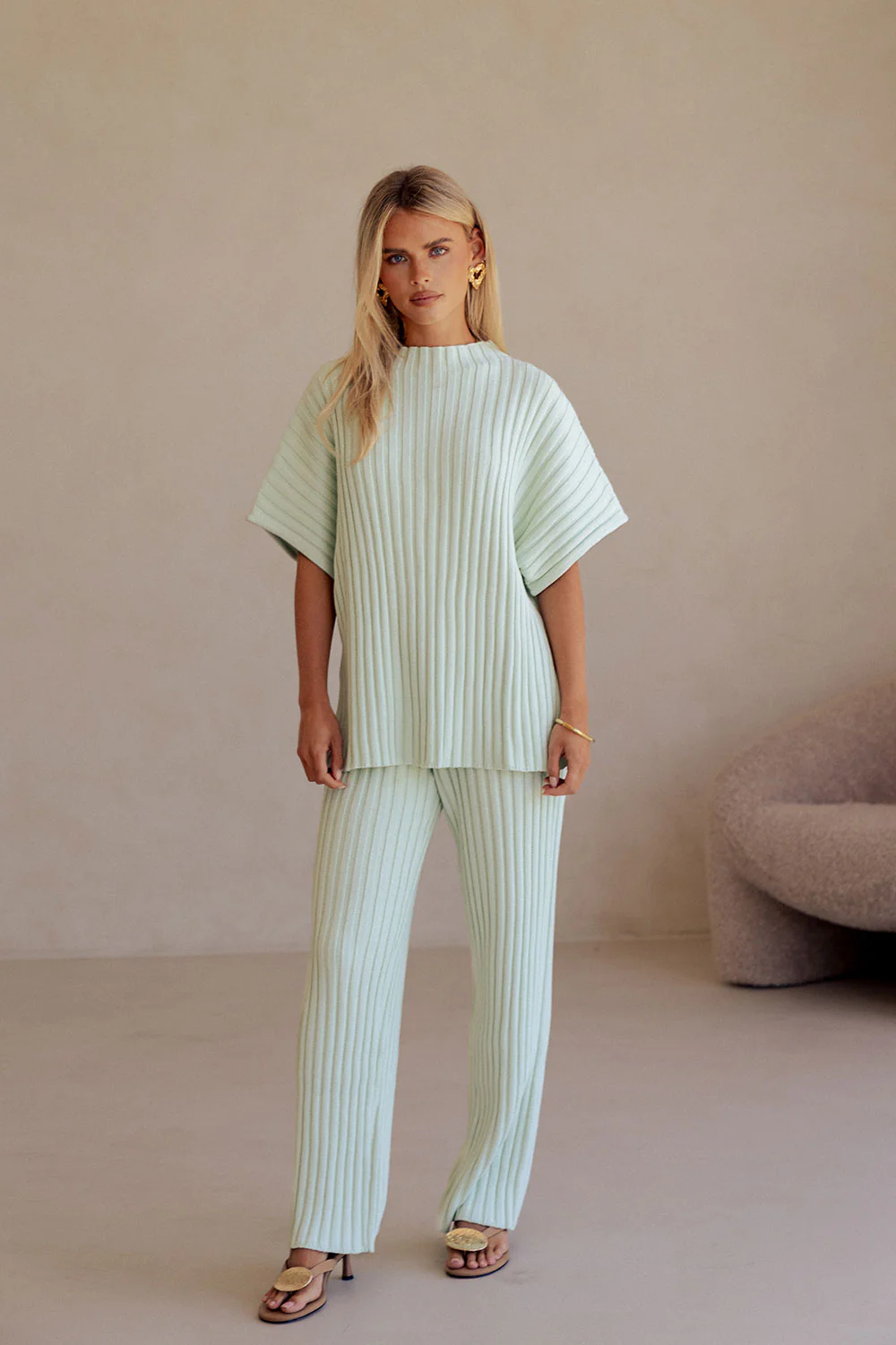 SAMPLE-Celine Pants - Mint - Image 2