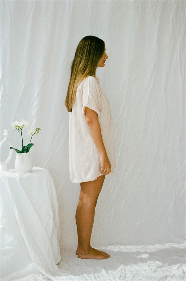 SAMPLE-Cosy PJ Shirt Dress - Musk - Image 7