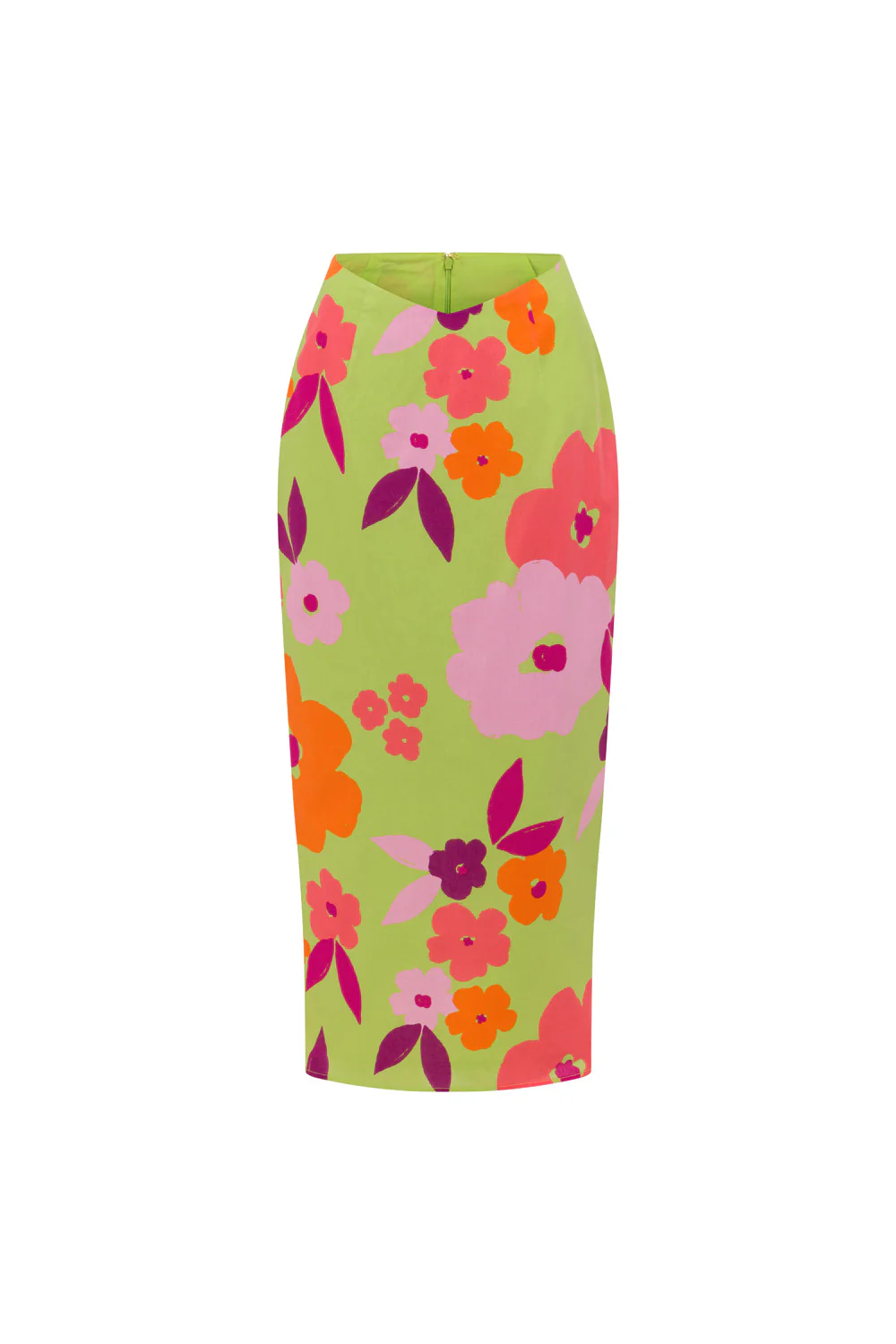 SAMPLE-Drea Midi Skirt - Lime Floral - Image 5