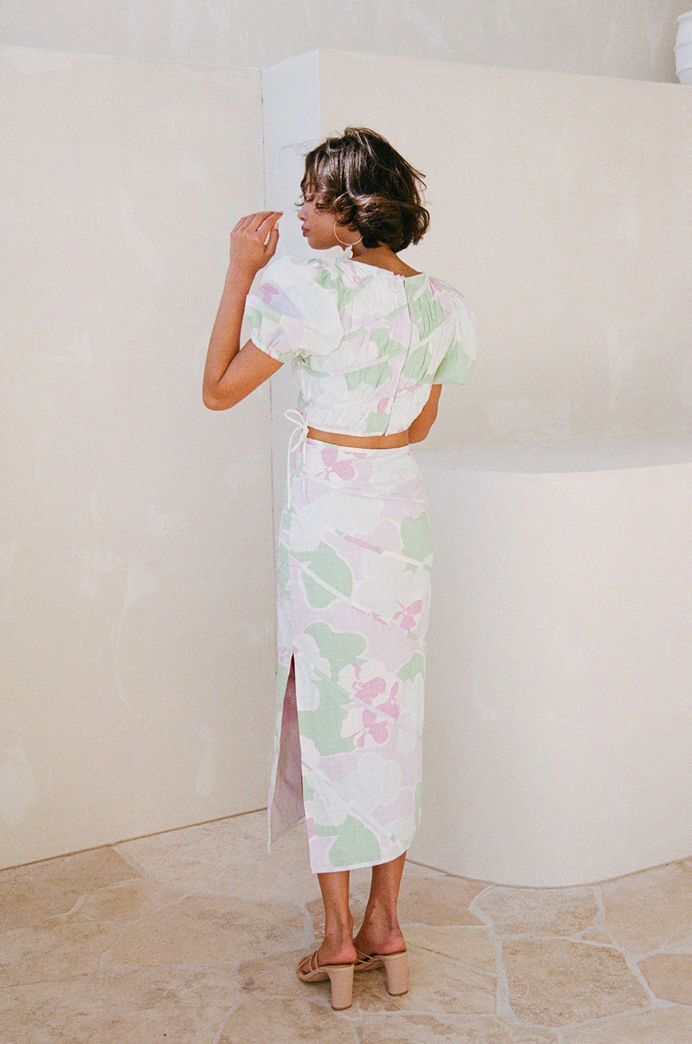 SAMPLE-Elika Midi Skirt - Misty Floral - Image 4