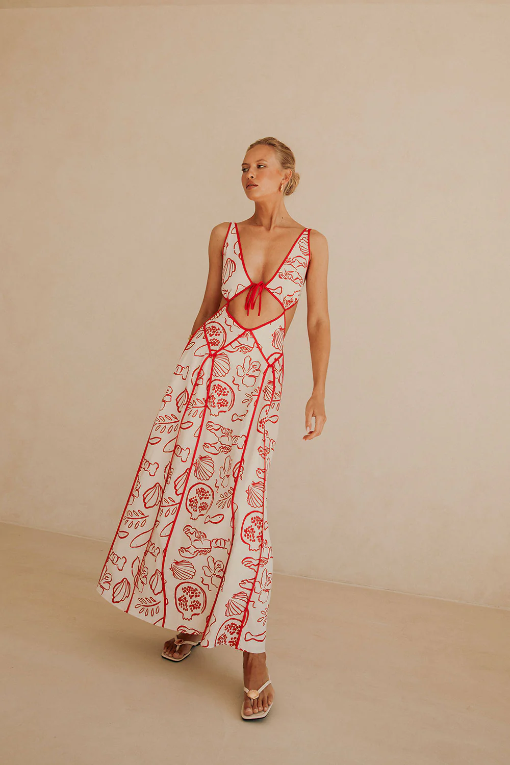SAMPLE-Eliska Dress - Shoreline Red - Image 4