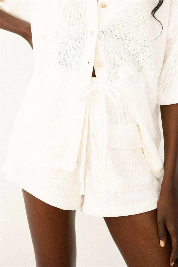 SAMPLE-Kase Shorts - White Knit - Image 6