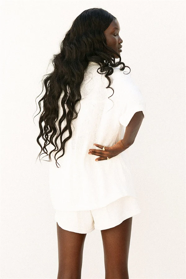SAMPLE-Kase Shorts - White Knit - Image 7
