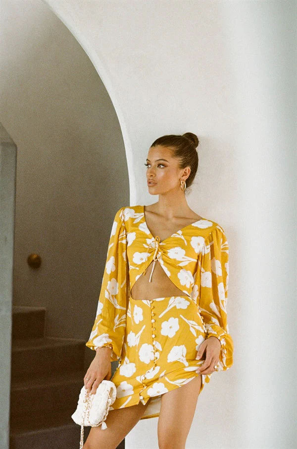 SAMPLE-Lista Dress - Yellow Paraiso - Image 2