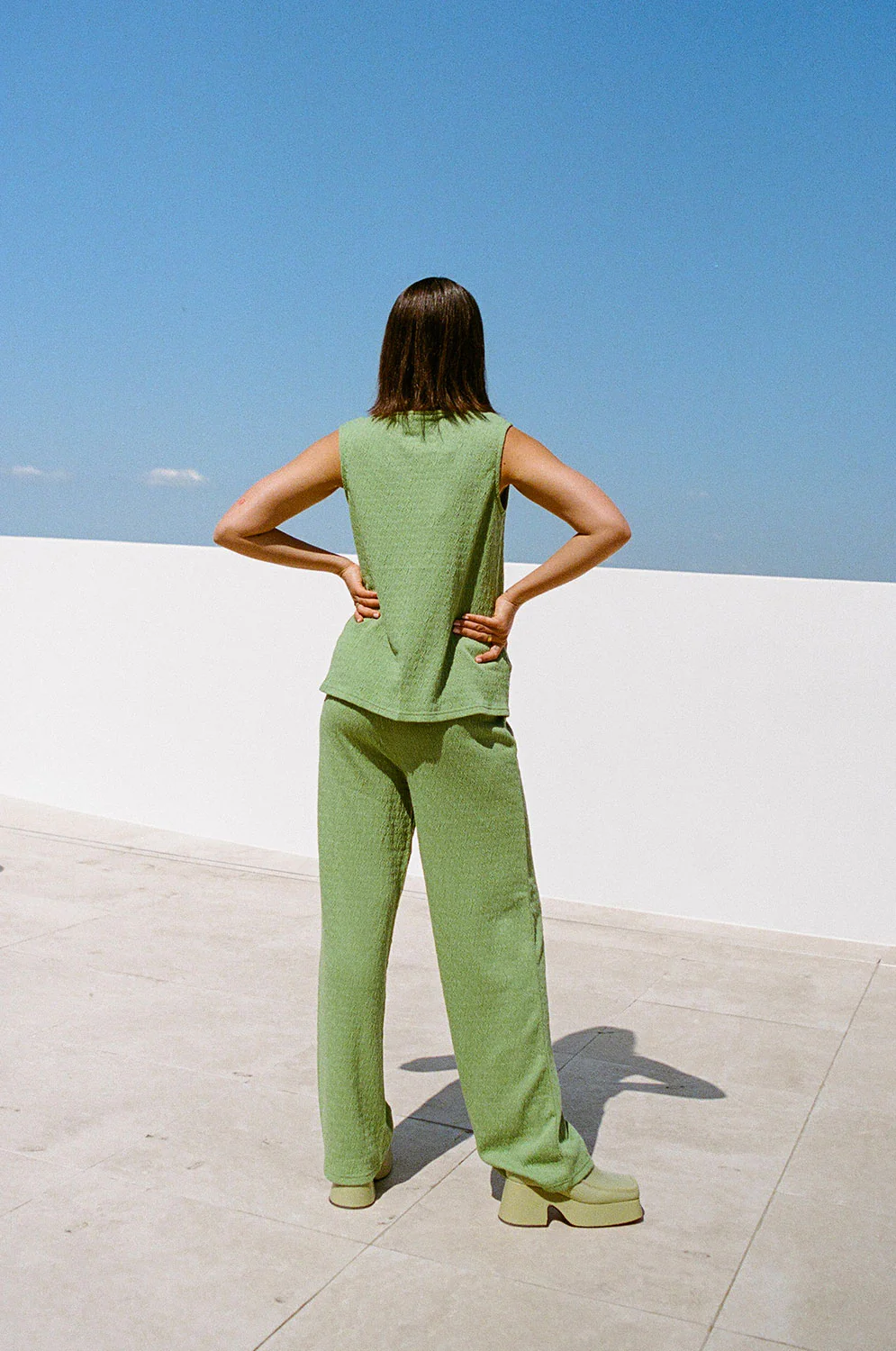SAMPLE-Marina Split Top - Green - Image 5