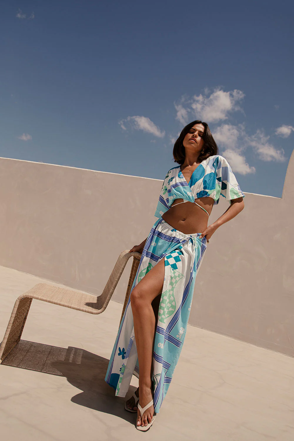 SAMPLE-Naya Wrap Top - Scarf Azure - Image 3
