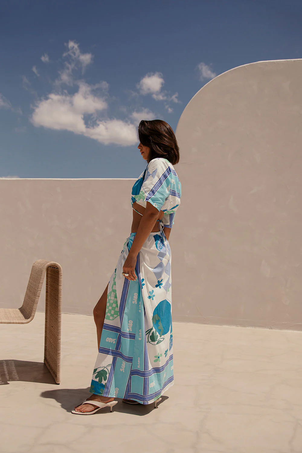 SAMPLE-Naya Wrap Top - Scarf Azure - Image 4