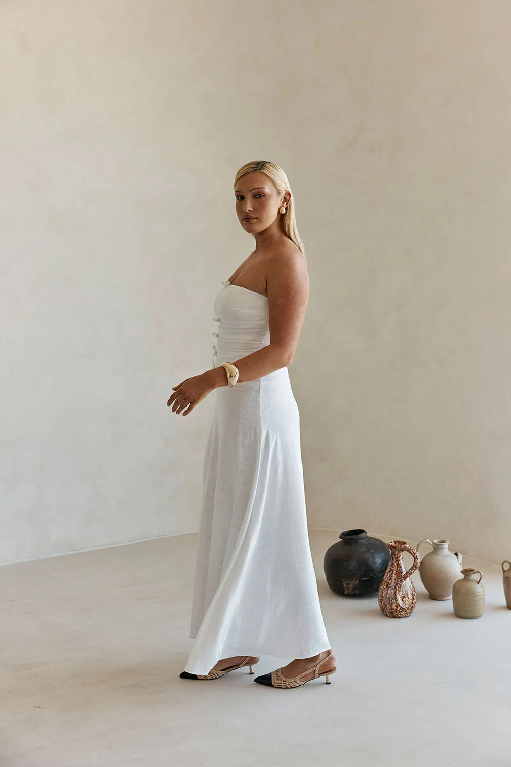 SAMPLE-Palais Maxi Dress - White - Image 5