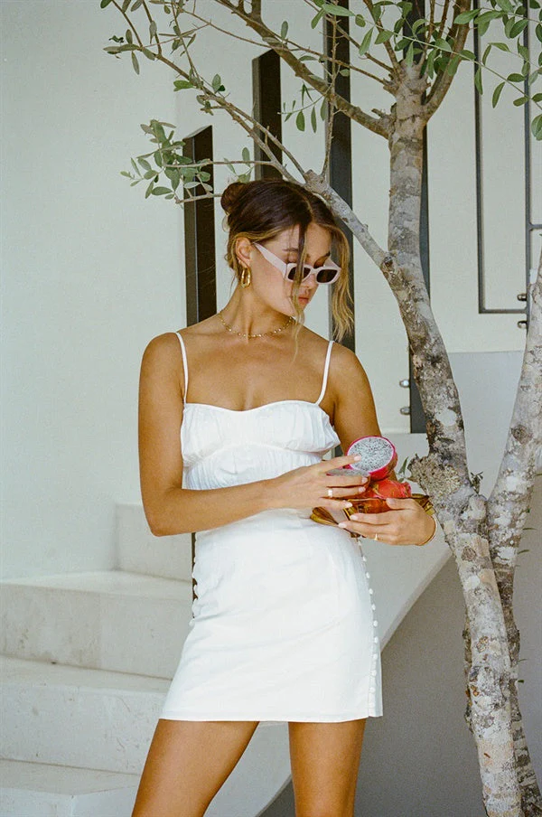 SAMPLE-Pana Dress - White - Image 5