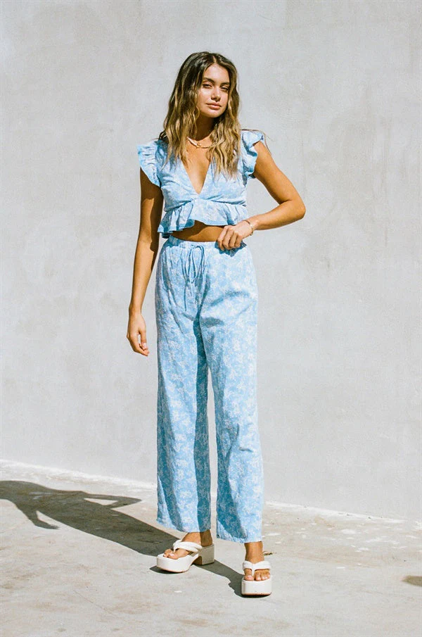 SAMPLE-Renata Frill Top - Azure - Image 6