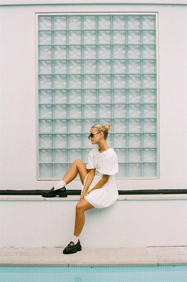 SAMPLE-Santana Dress - White - Image 4