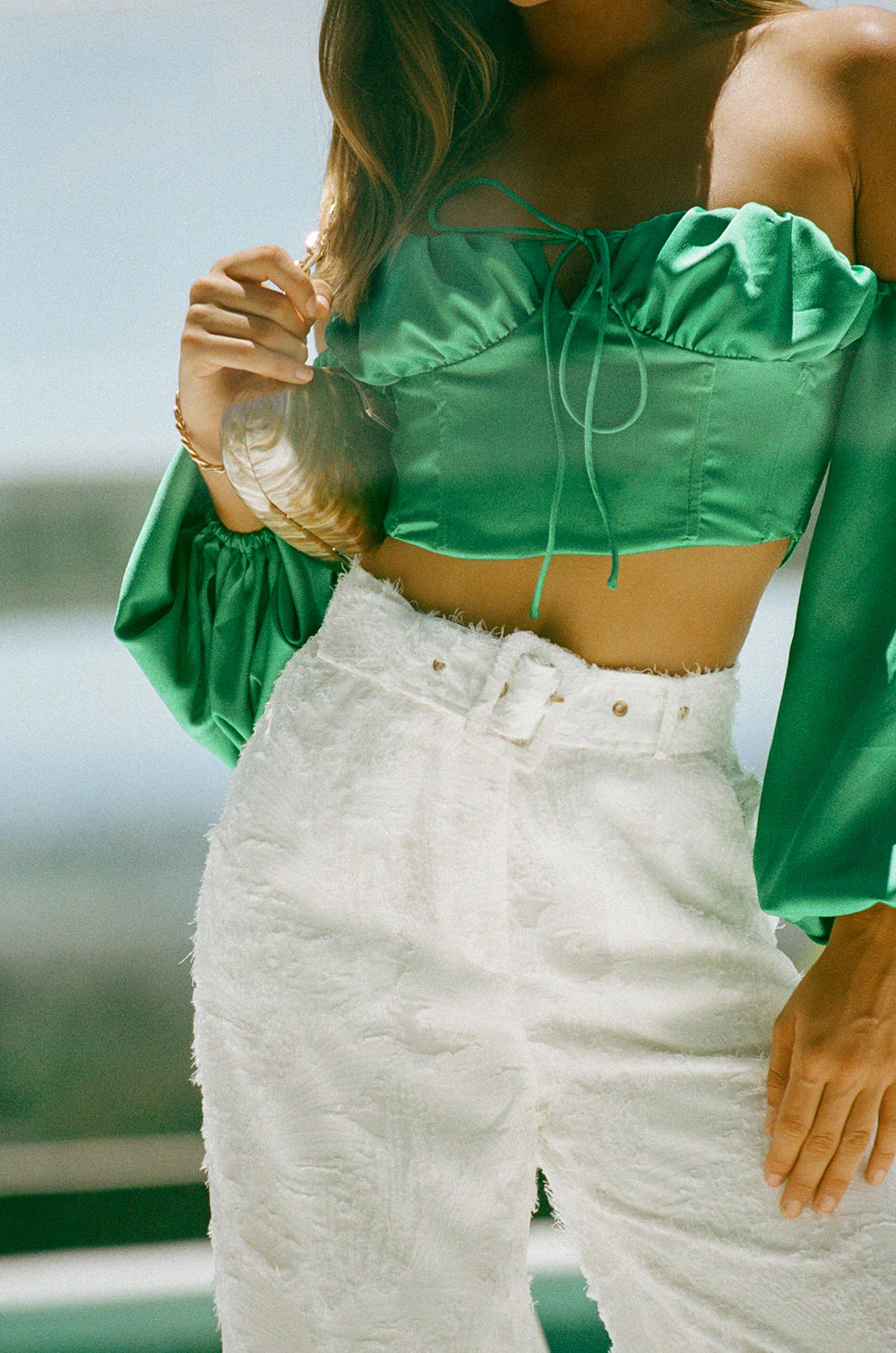 SAMPLE-Silky Zali Top - Emerald - Image 2
