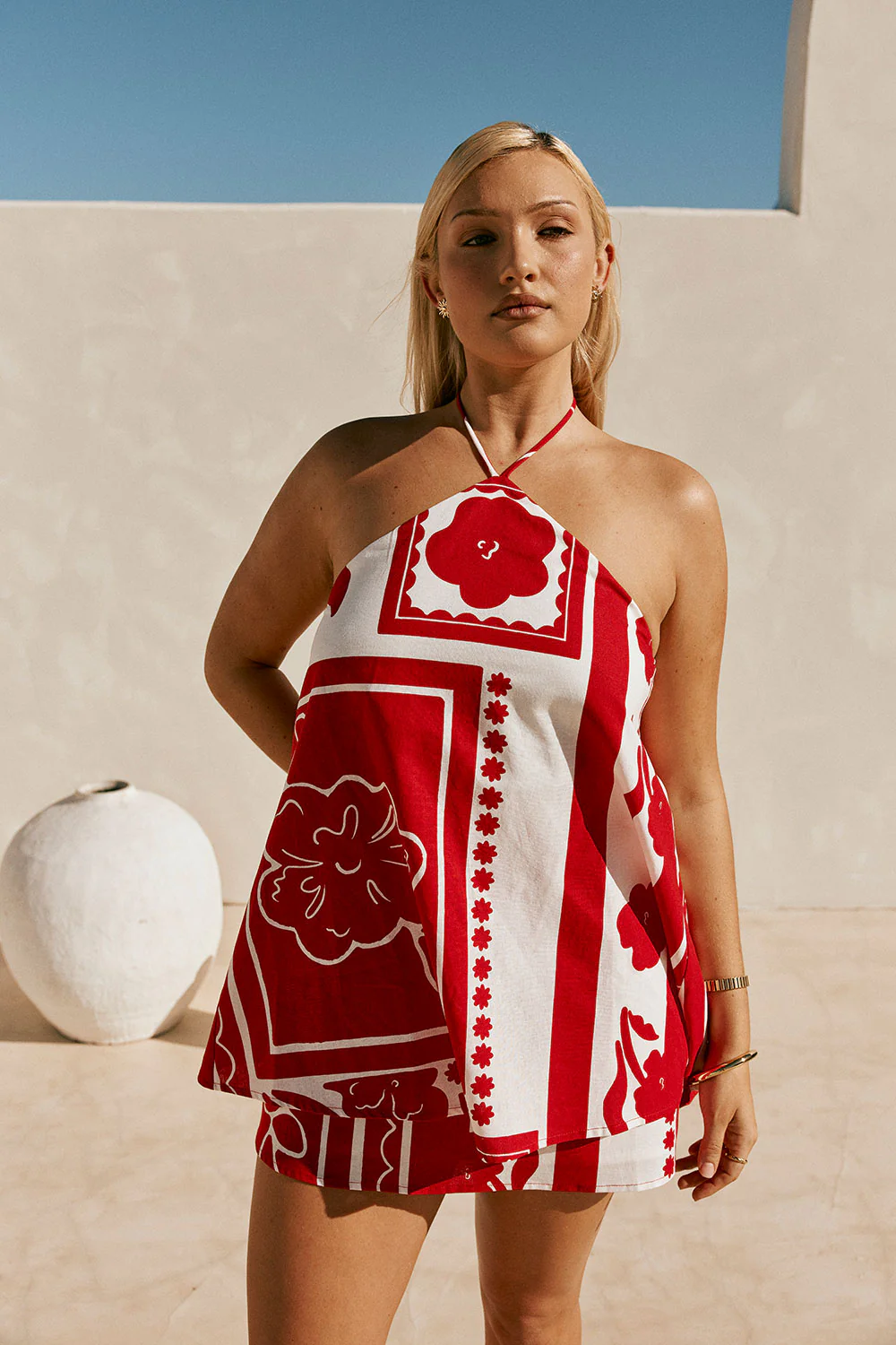 SAMPLE-Tamsin Dress - Red Voyage - Image 5