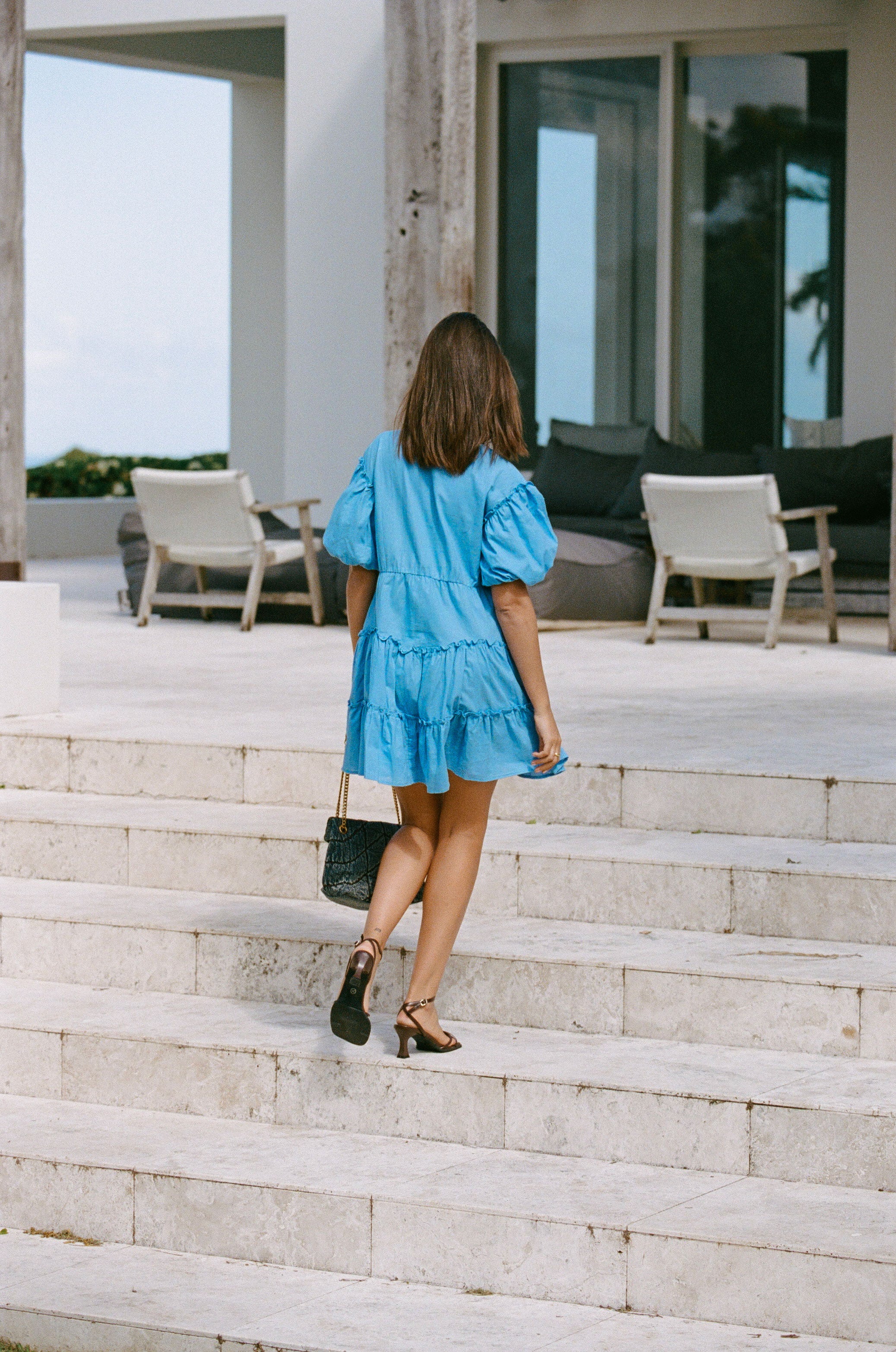 SAMPLE-Tarelle Dress - Sky Blue - Image 6