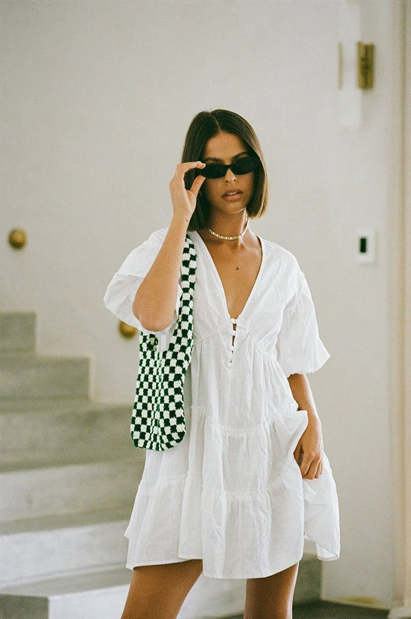 SAMPLE-Tarelle Dress - White - Image 3