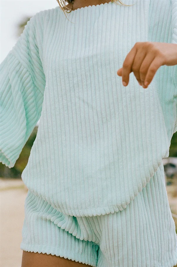 SAMPLE-Wanderer Shorts - Blue Minky - Image 2