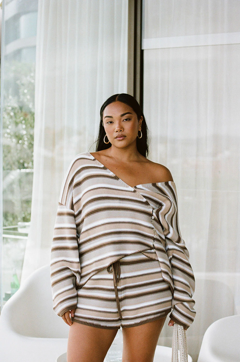 Zessi Knit Top - Cocoa Stripe - Image 5