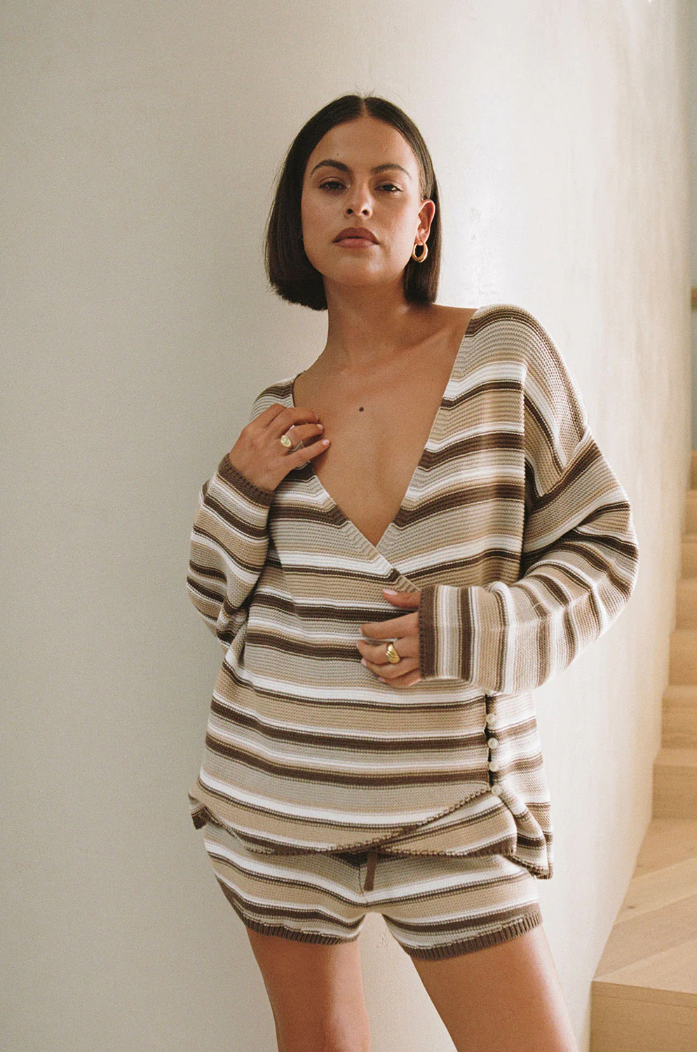 Zessi Knit Top - Cocoa Stripe - Image 7
